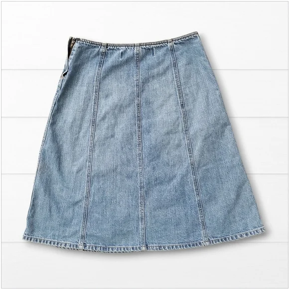 GAP Vintage Y2k-Era Blue Paneled Denim Jean Skirt, Size 2 - Picture 2 of 9
